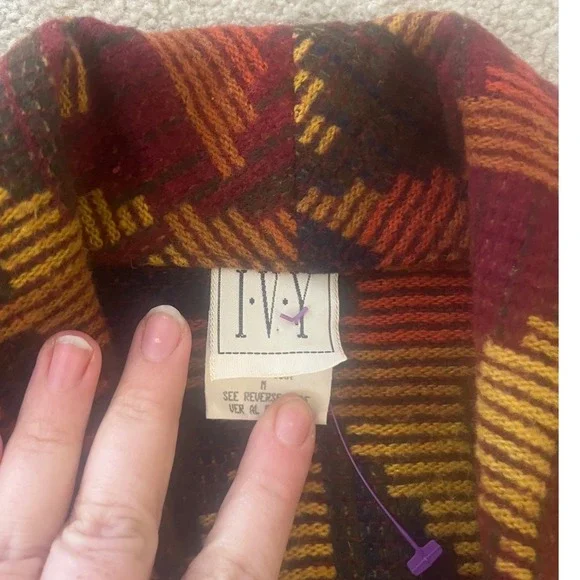 Vintage Women's Western Aztec Woven Cropped Blanket Jacket-  Size M - Picture 4 of 8